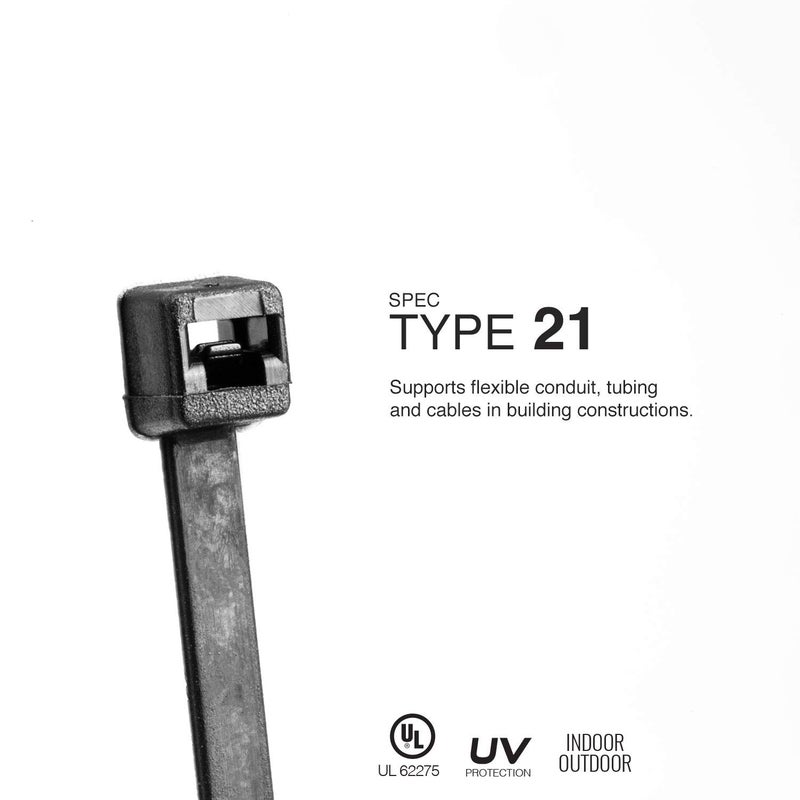 TR Industrial Contractor Series UV Cable Ties (100-Piece), 4", Type 21, Made in USA - Image 3